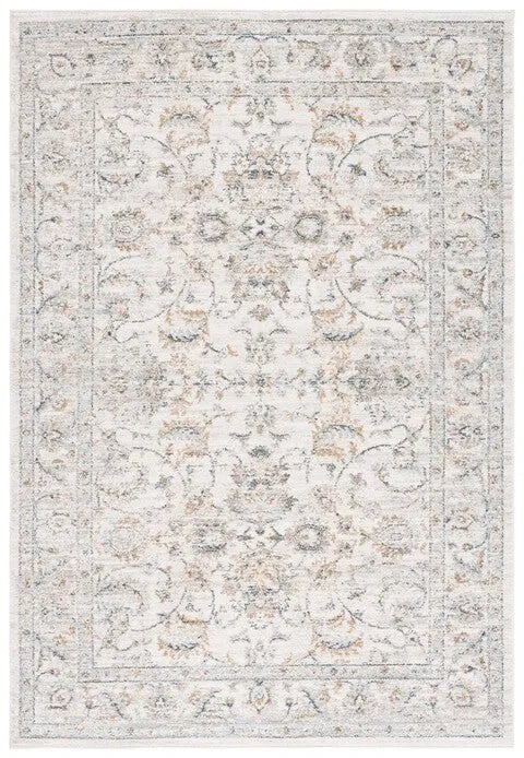 Avalon Polyester Rug in Ivory and Blue