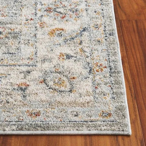 Avalon Polyester Rug in Gray and Light Blue