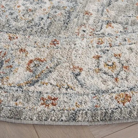 Avalon Polyester Rug in Gray and Light Blue