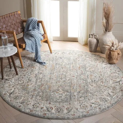 Avalon Polyester Rug in Gray and Light Blue