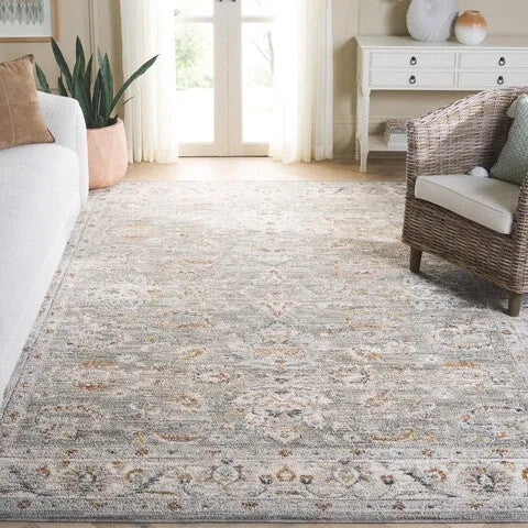 Avalon Polyester Rug in Gray and Light Blue