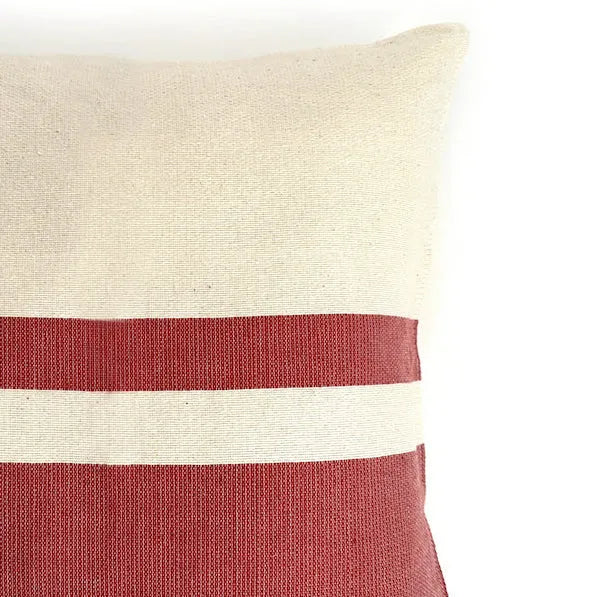 Woven Block Pillow Case - Natural with Copper