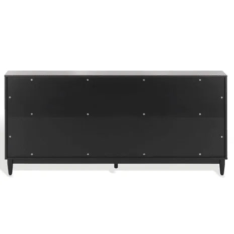 Safavieh Roseanne Wood Frame Sideboard in Black/Natural with 4 Cabinets