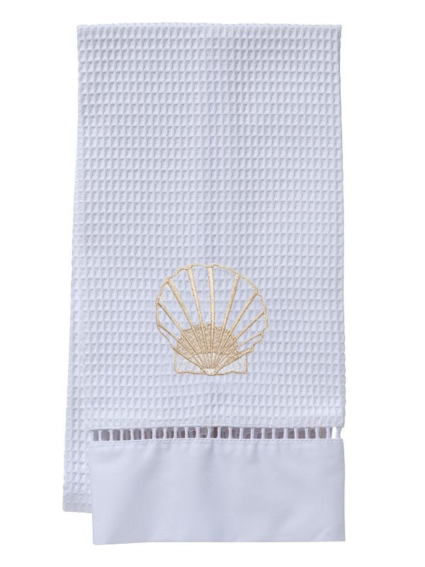 Guest Towel, Waffle Weave, Scallop (Beige)