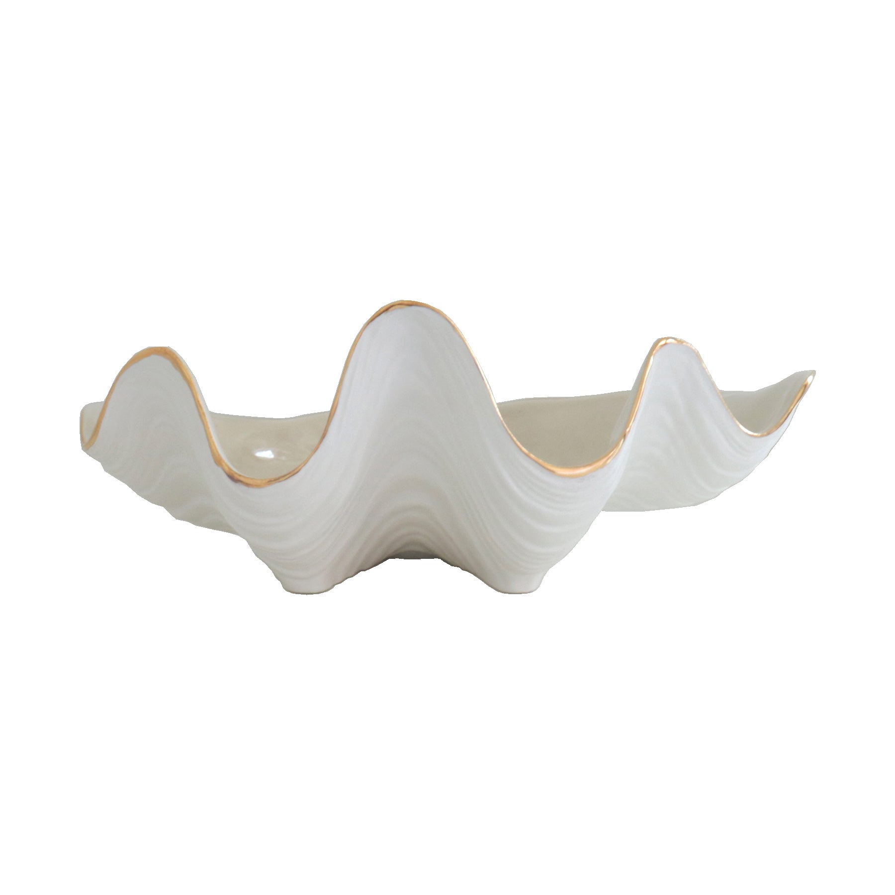 Clam Shell Bowl with 22K Gold Accent