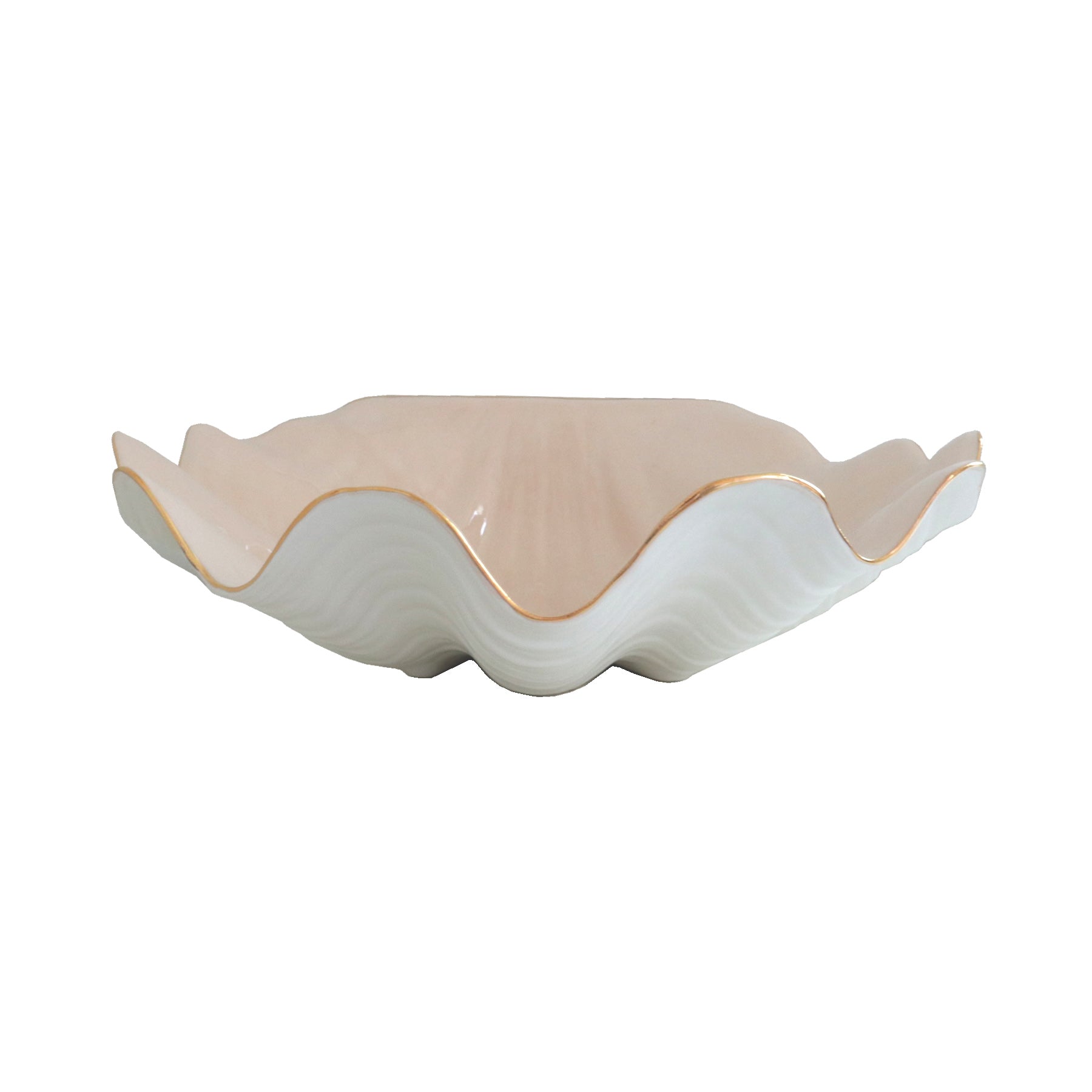 Clam Shell Bowl with 22K Gold Accent