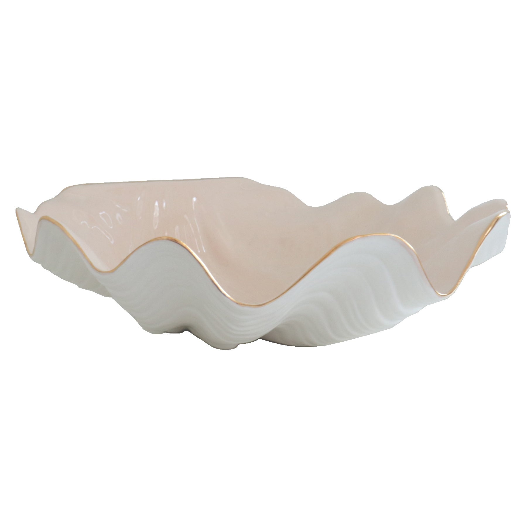 Clam Shell Bowl with 22K Gold Accent