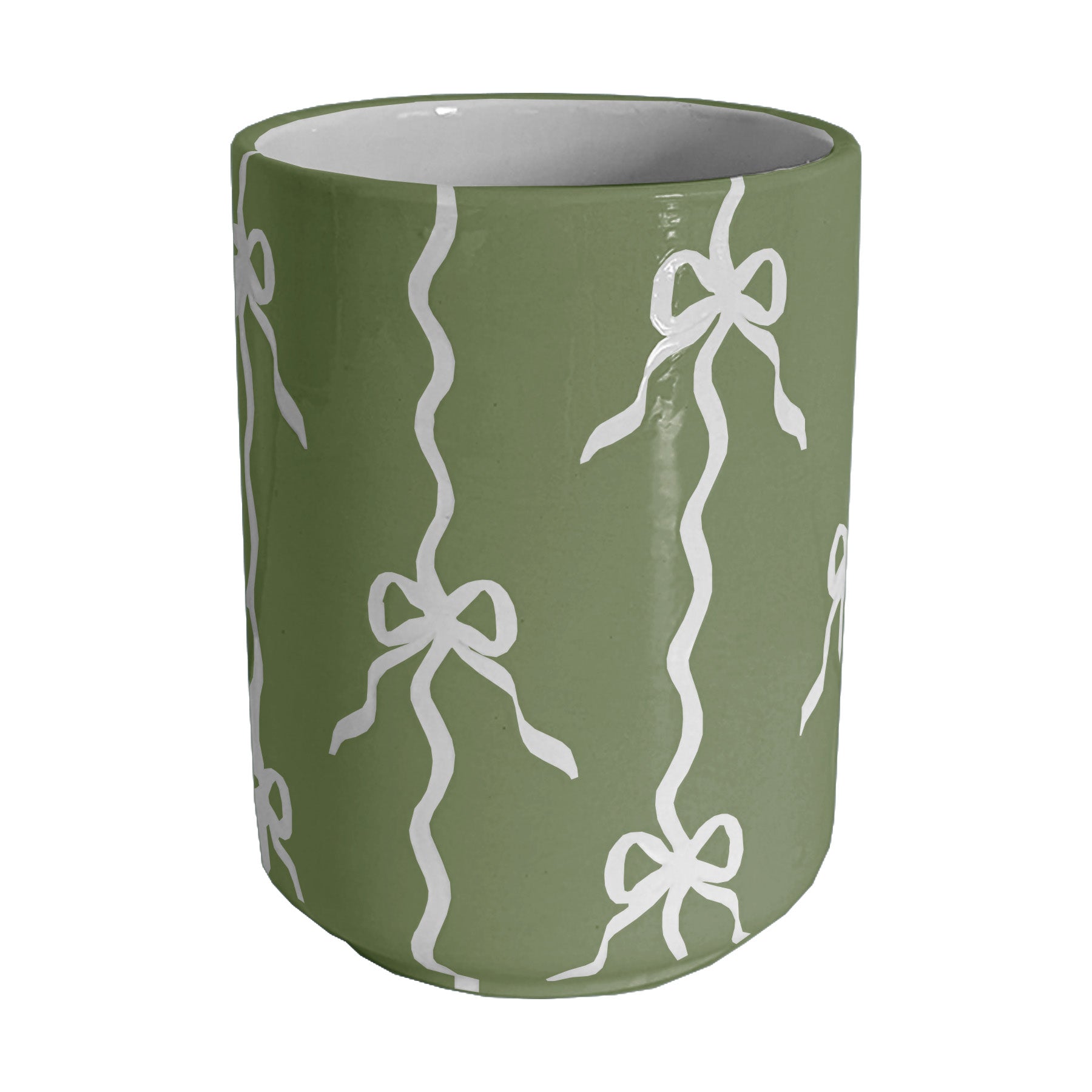 Bow Stripe Large Vase/ Utensil Holder