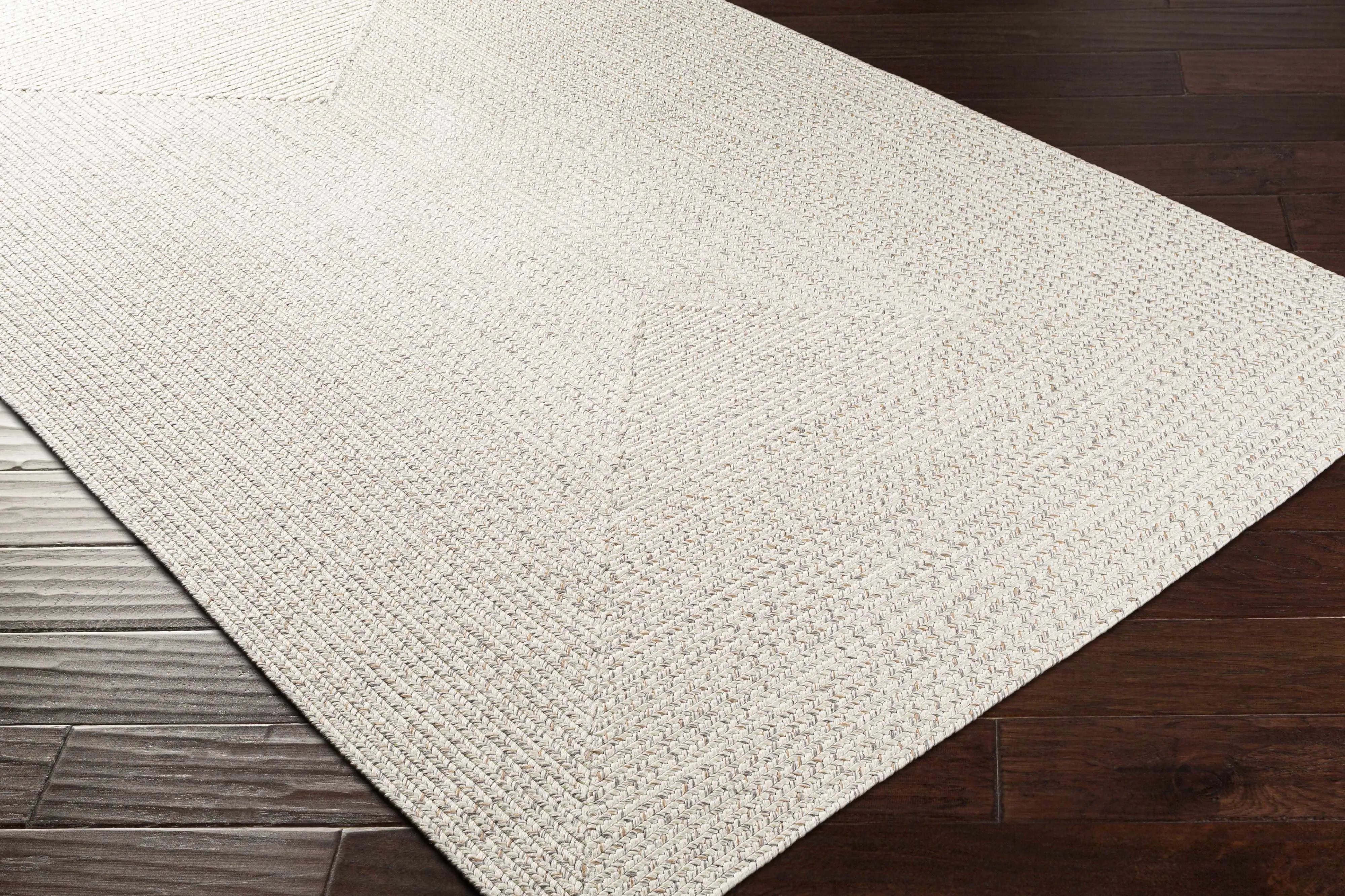 Beige Braided Faux Jute Rug