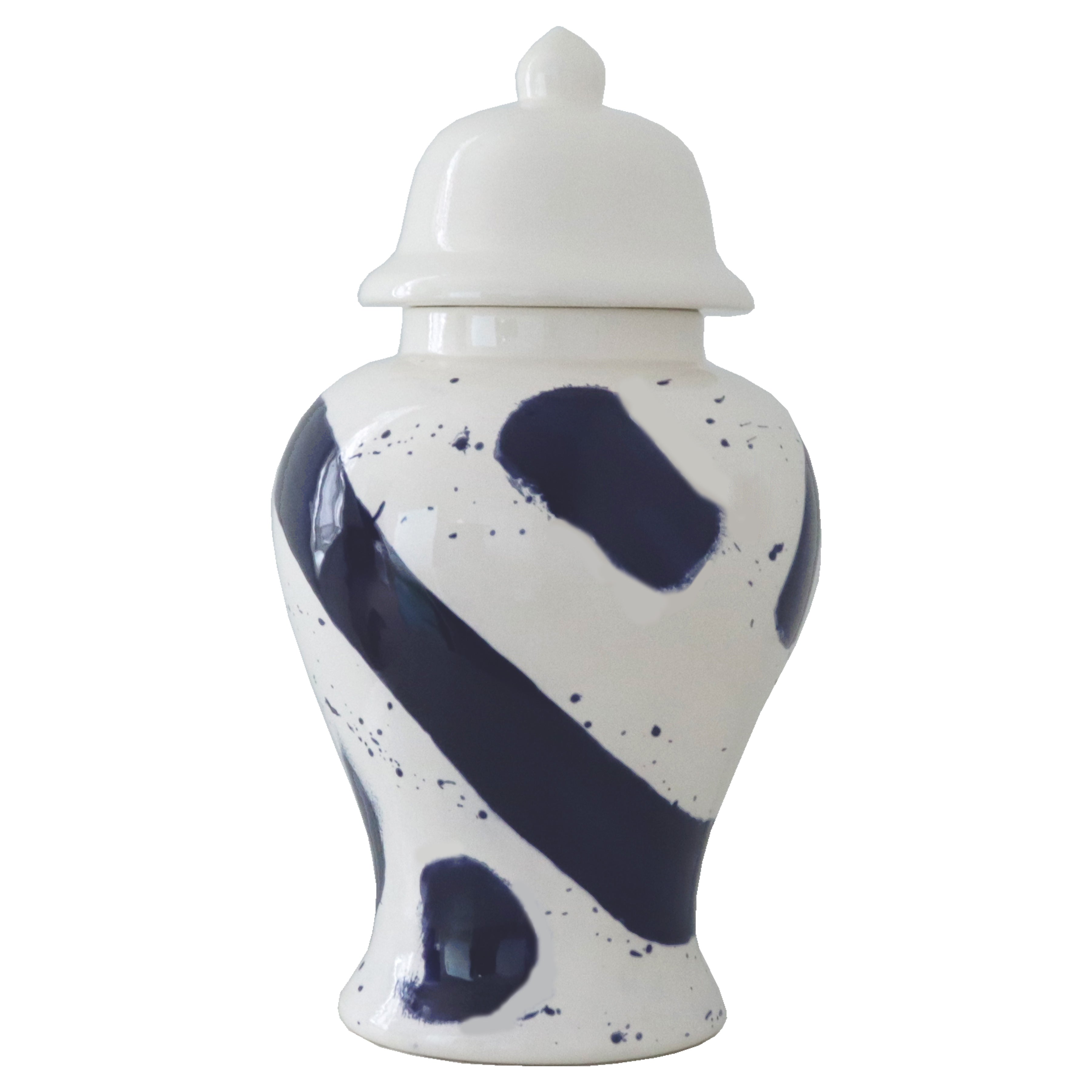 Navy Blue Brushstroke Ginger Jars