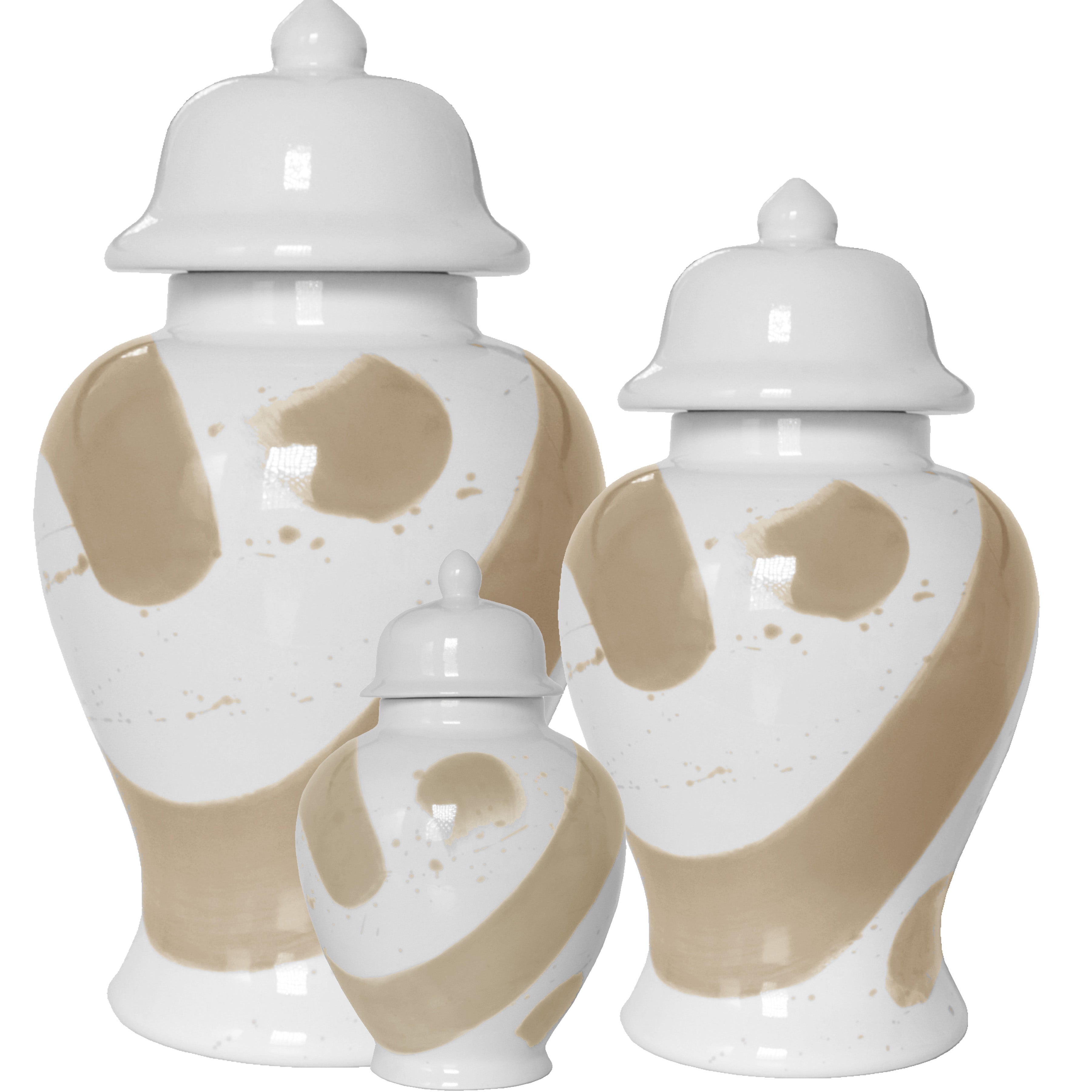 Sand Brushstroke Ginger Jars