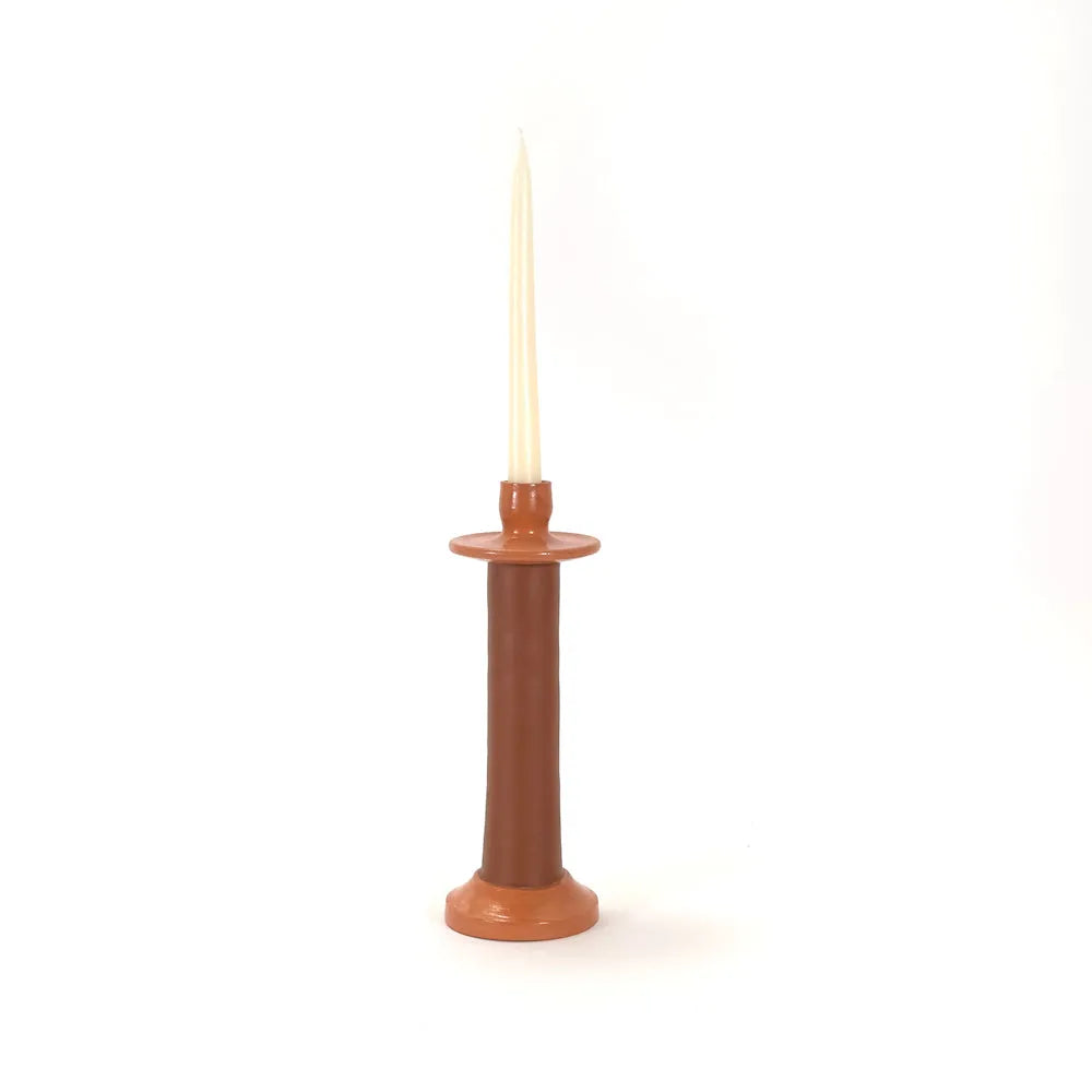 Leather-Wrapped Candle Holder