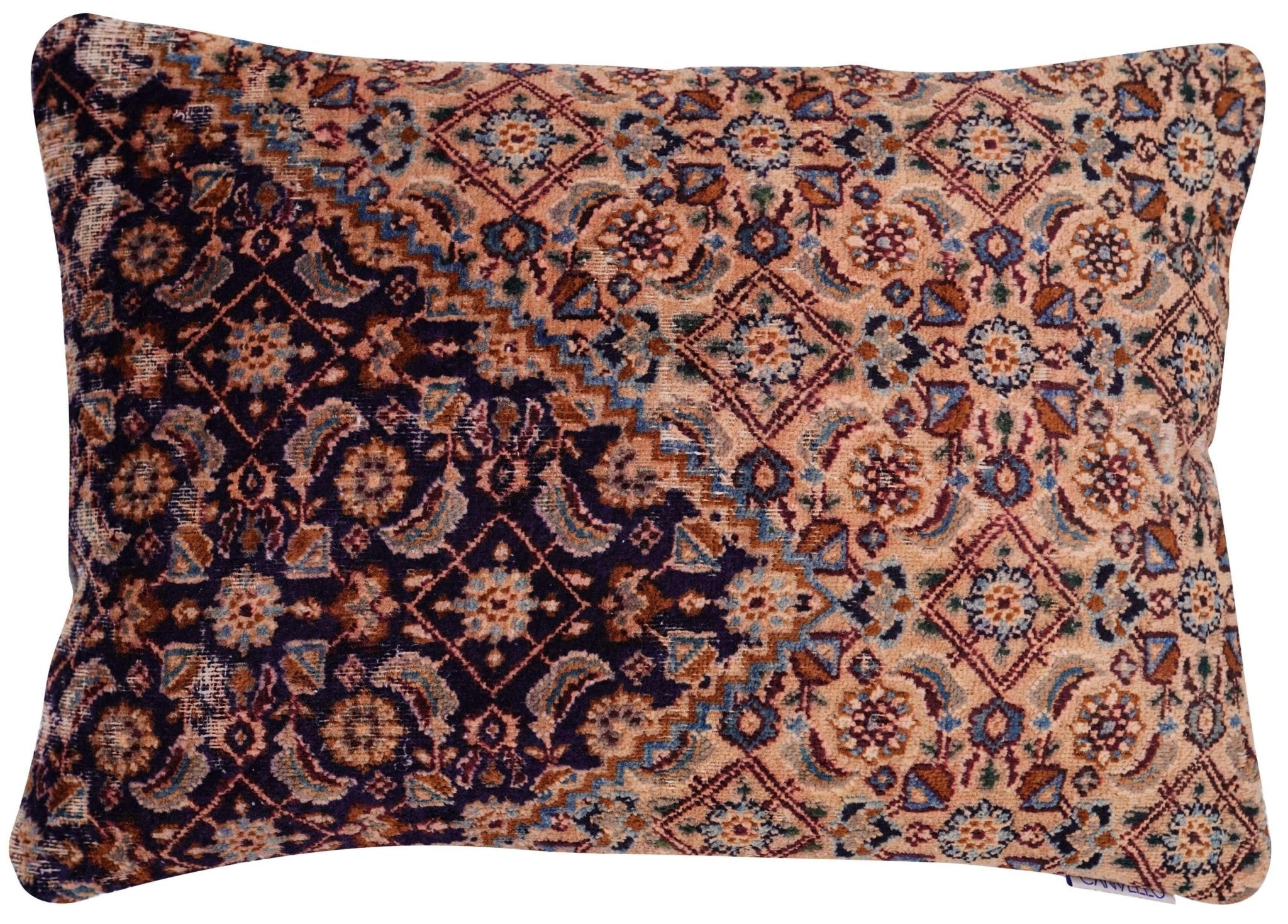 Canvello Antique Rug Navy Blue Cushion - 16"x24"