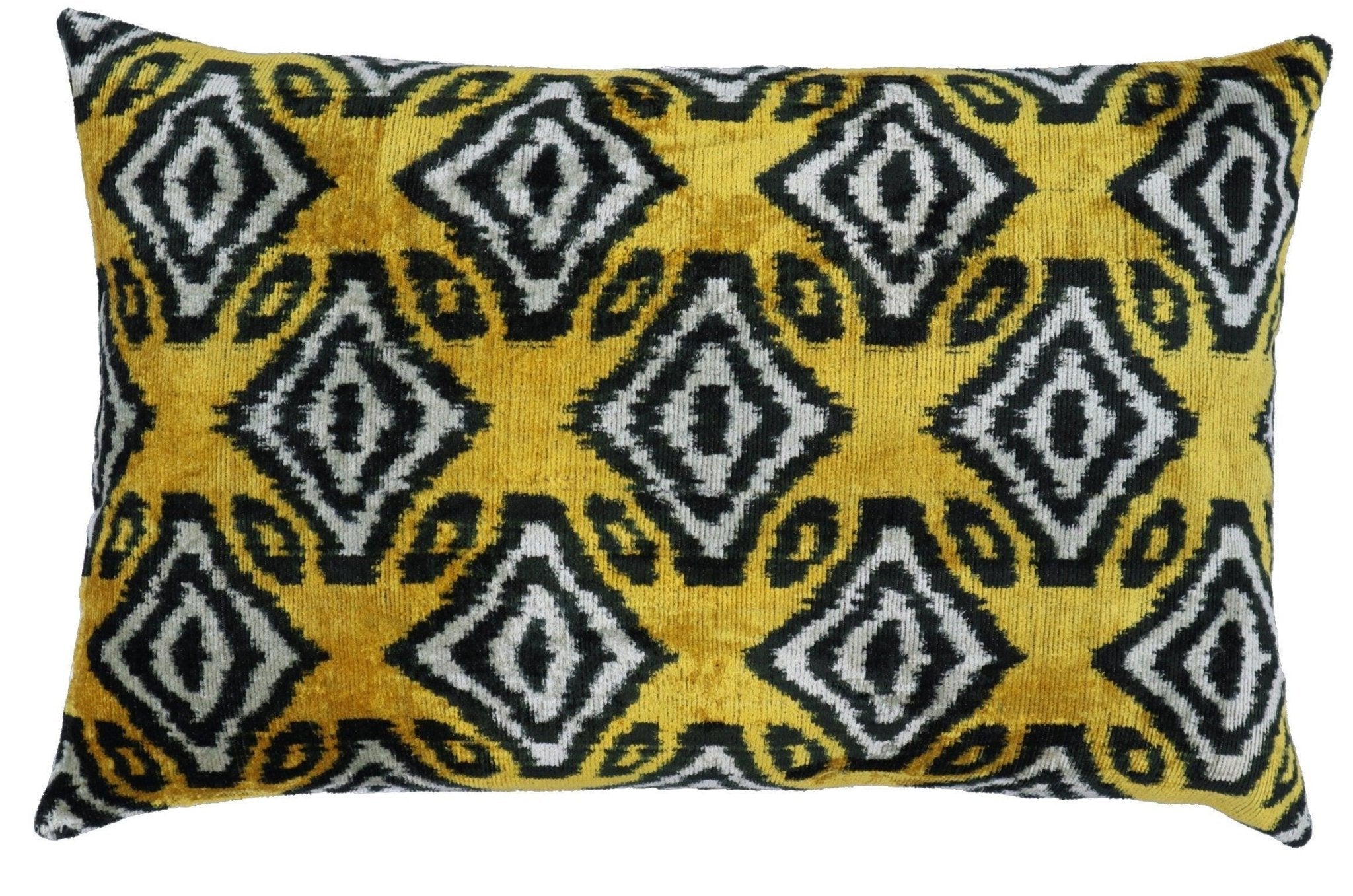 Canvello Black And Yellow Throw Pillows For Couch with Down Insert - 16x24 in