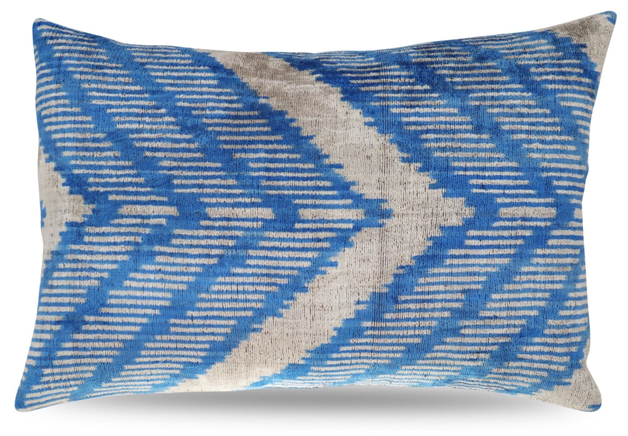 Canvello Blue And White Chevron Pillows For Couch - 16x24 in