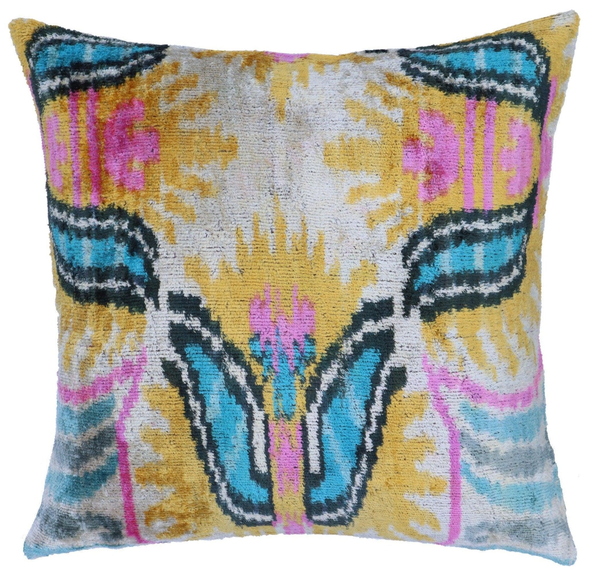 Canvello Decorative Blue Pink Gold Pillows | 16x16 inch