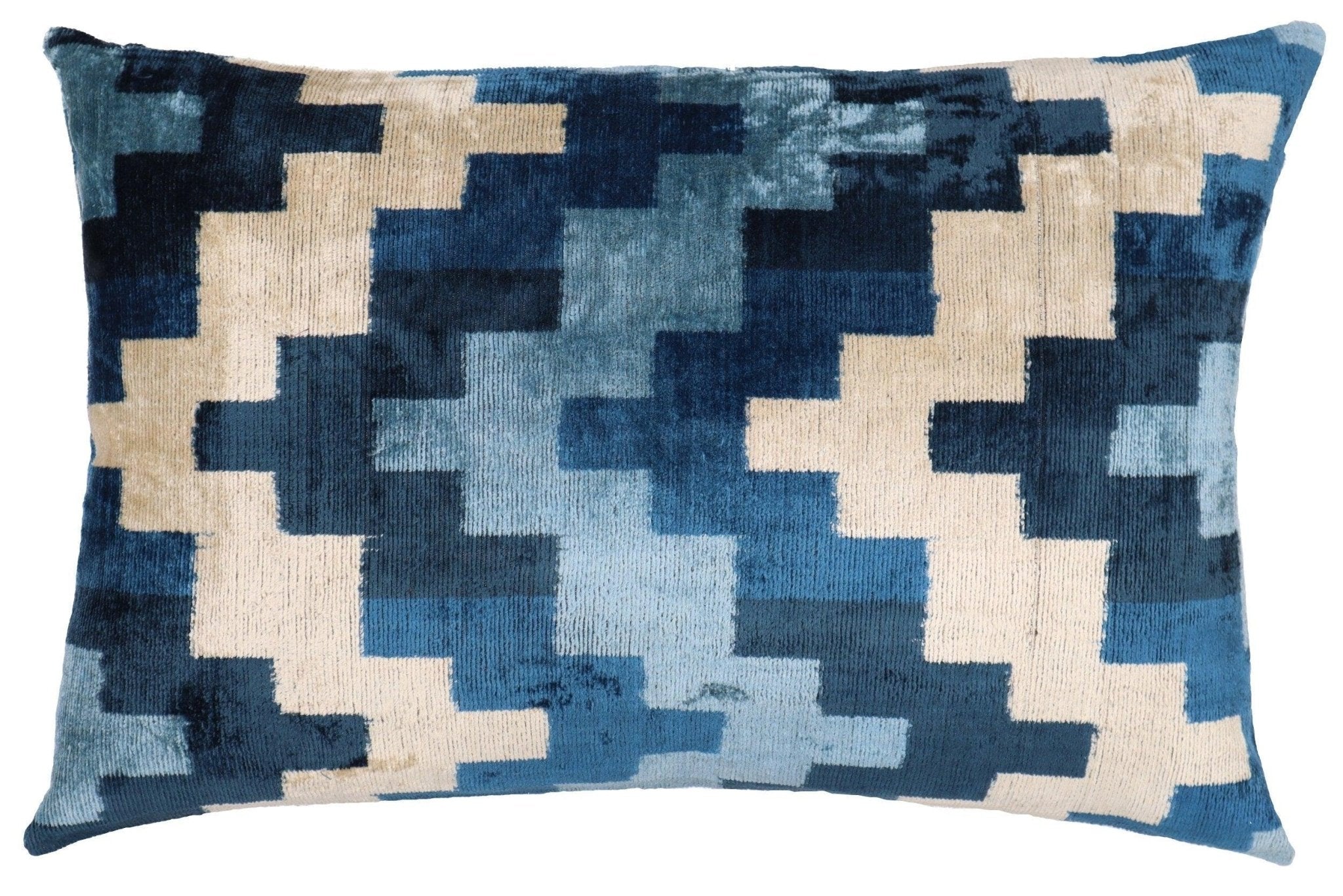 Canvello Decorative Navy Blue Throw Pillow Down Filled - 16x24 in