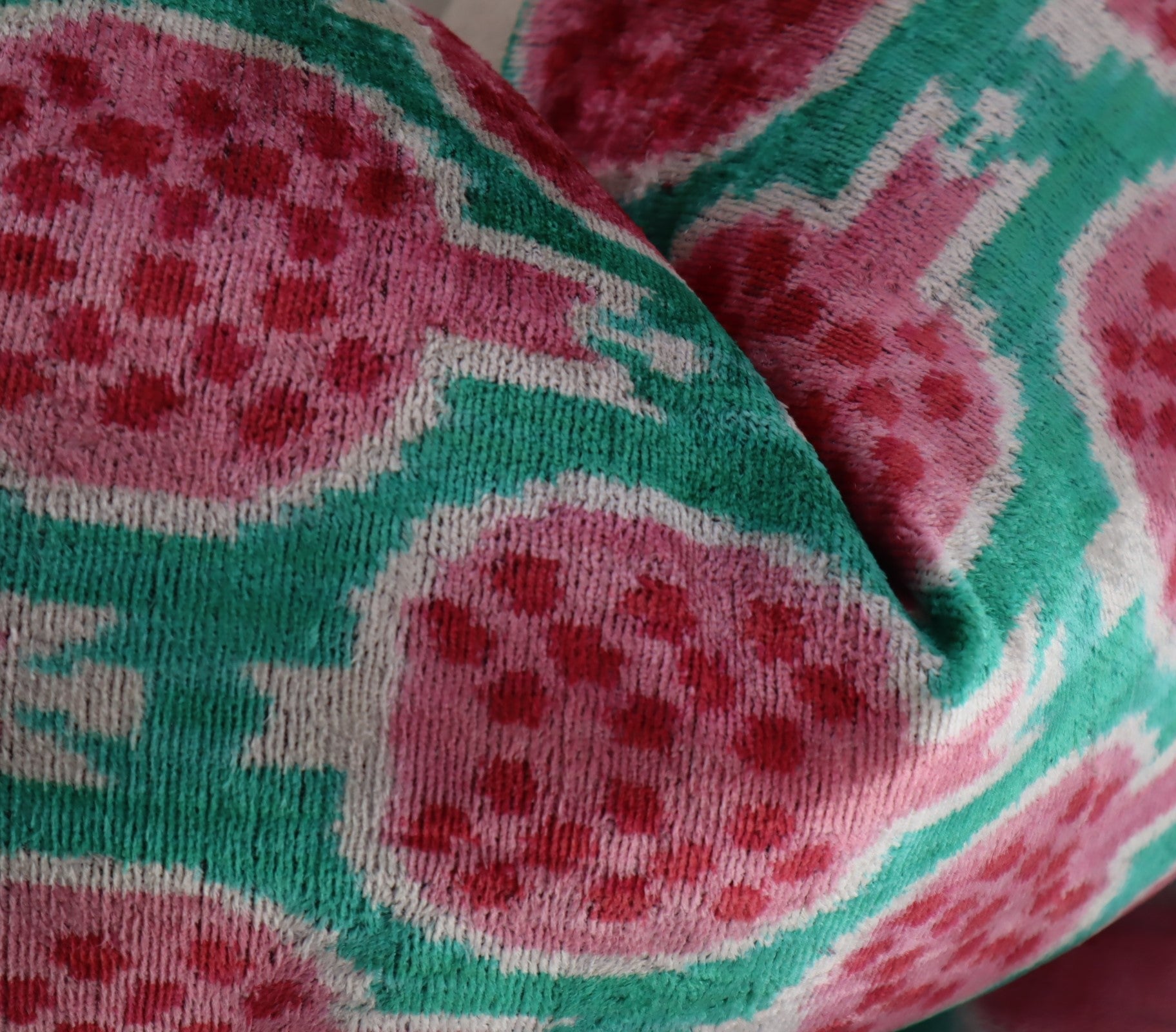 Canvello Decorative Pink Green Pomegranate Pattern Geometric Throw Pillow Down Feather Filled - 16x24 in