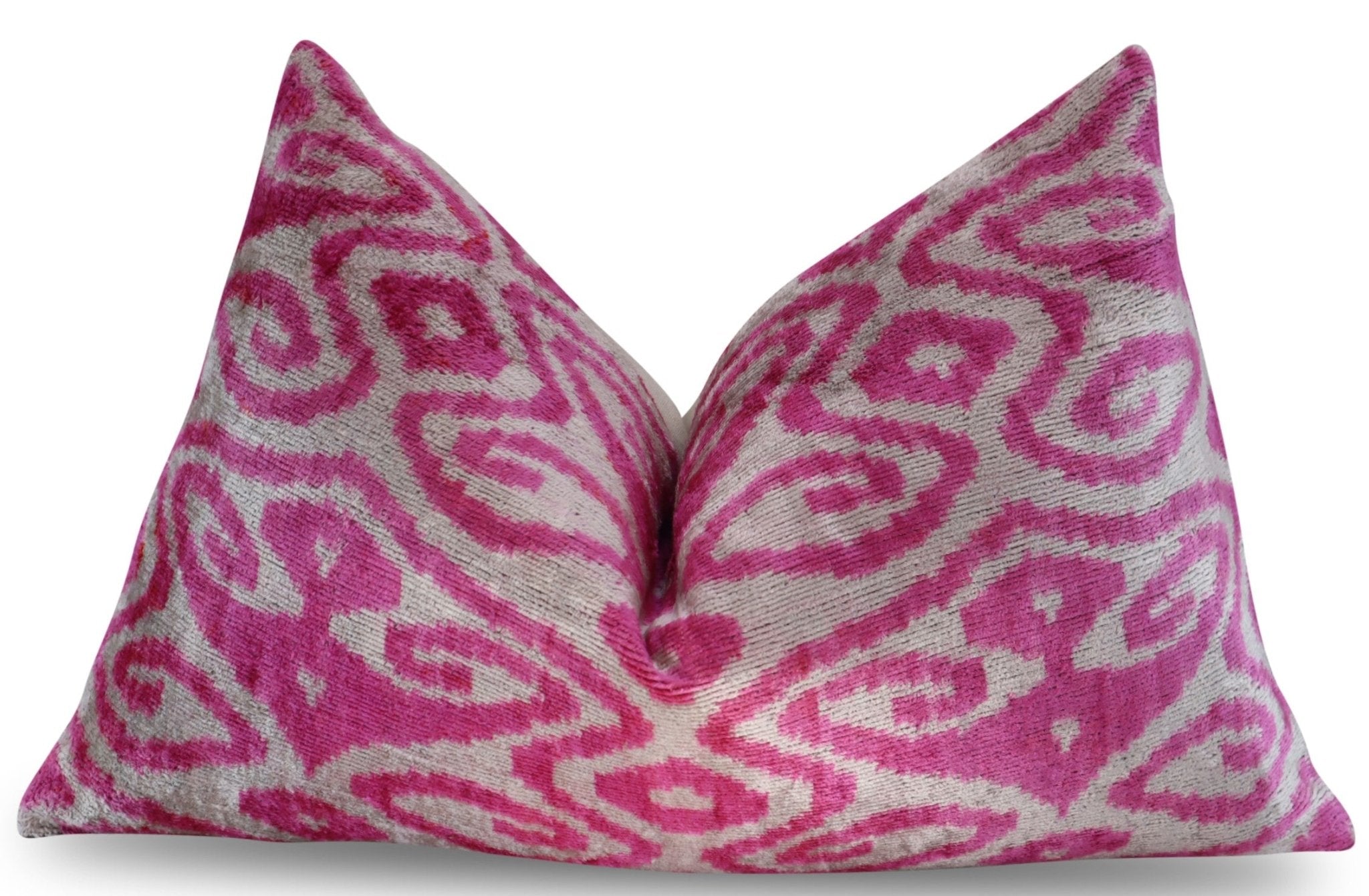 Canvello Decorative Pink Purple Geometric Throw Pillow Down Feather Filled - 16x24 in