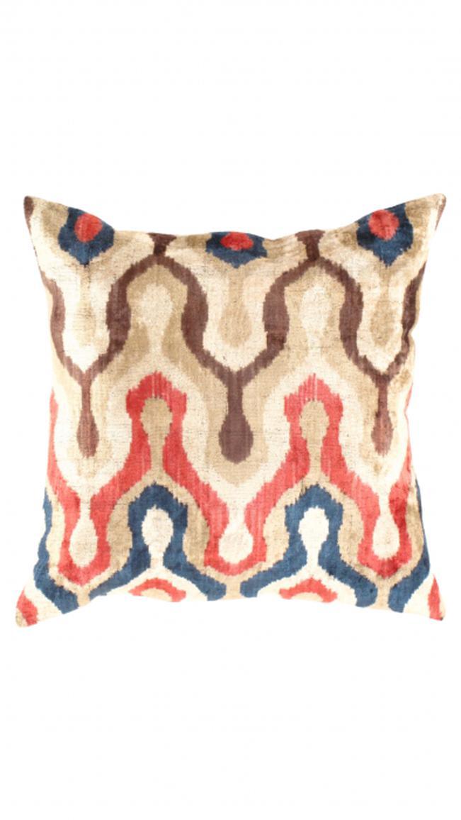 Canvello Decorative Throw Velvet Ikat Pillow - 24'' X 24"