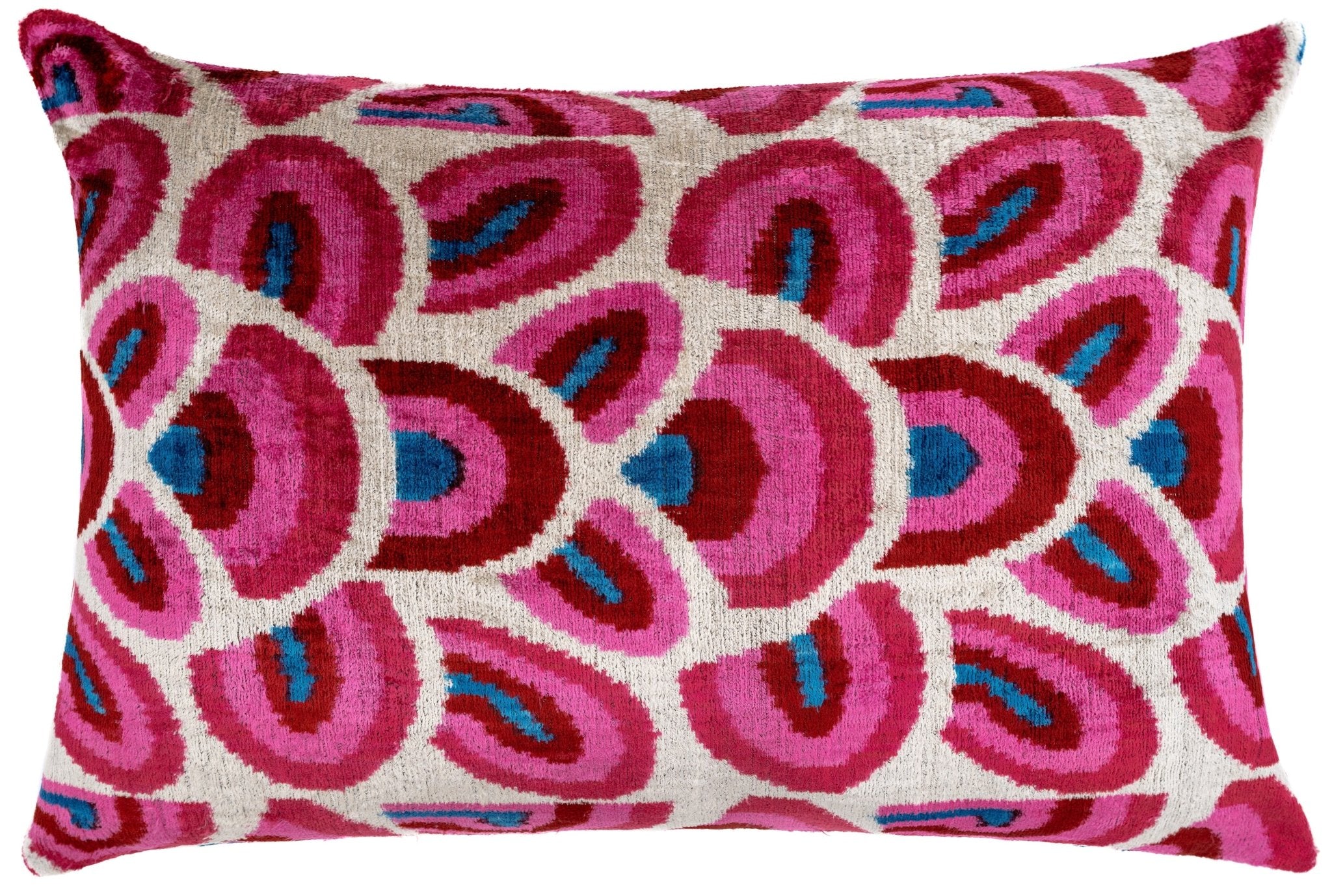 Canvello Elegant 16x24 Inch Handmade Decorative Pillow with Geometric Swirl Pattern - Soft Silk Velvet -Soft and Plush Feather-Down Fill