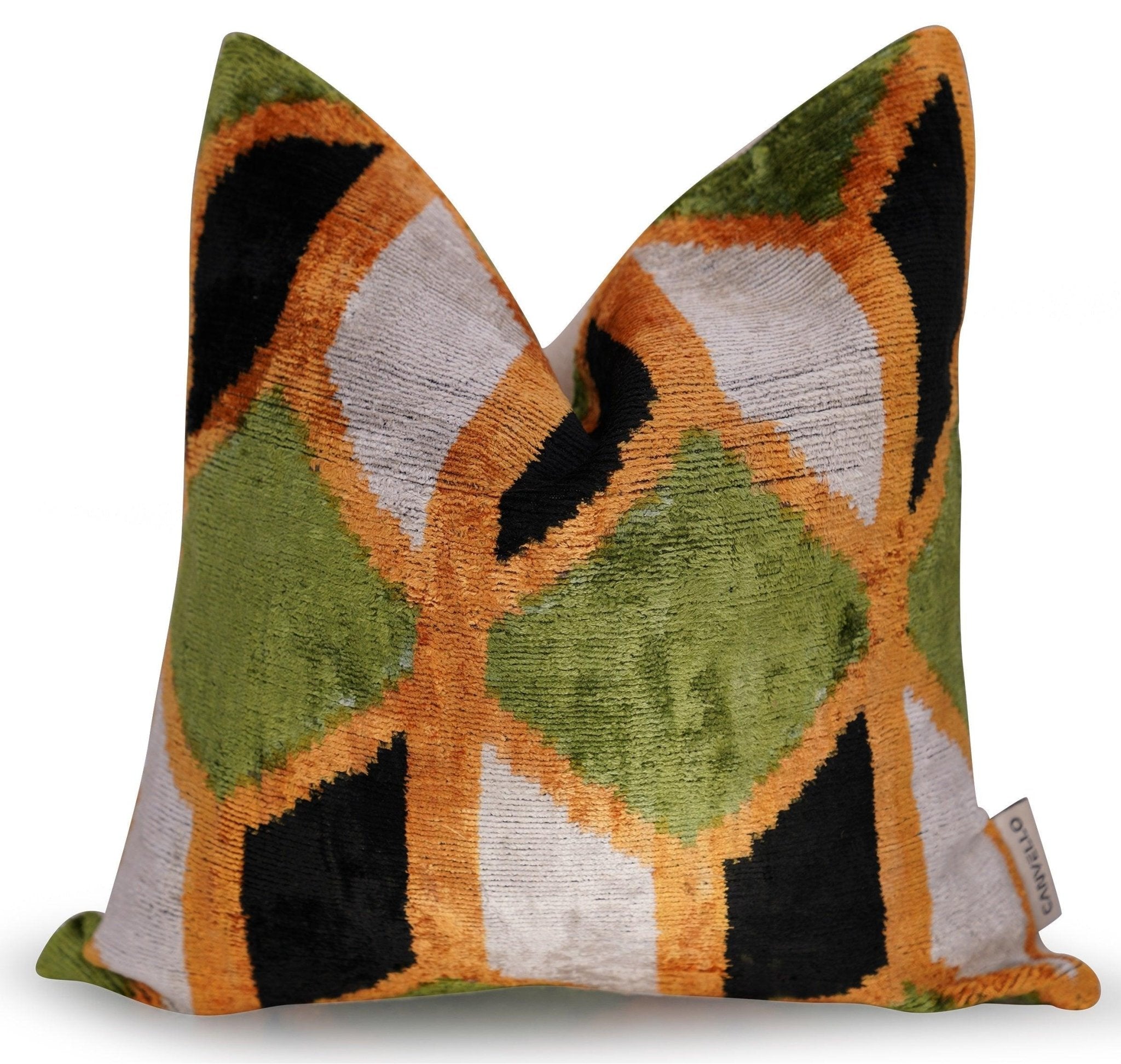 Canvello Handmade Gold Army Green Throw Pillows - 16x16 inch