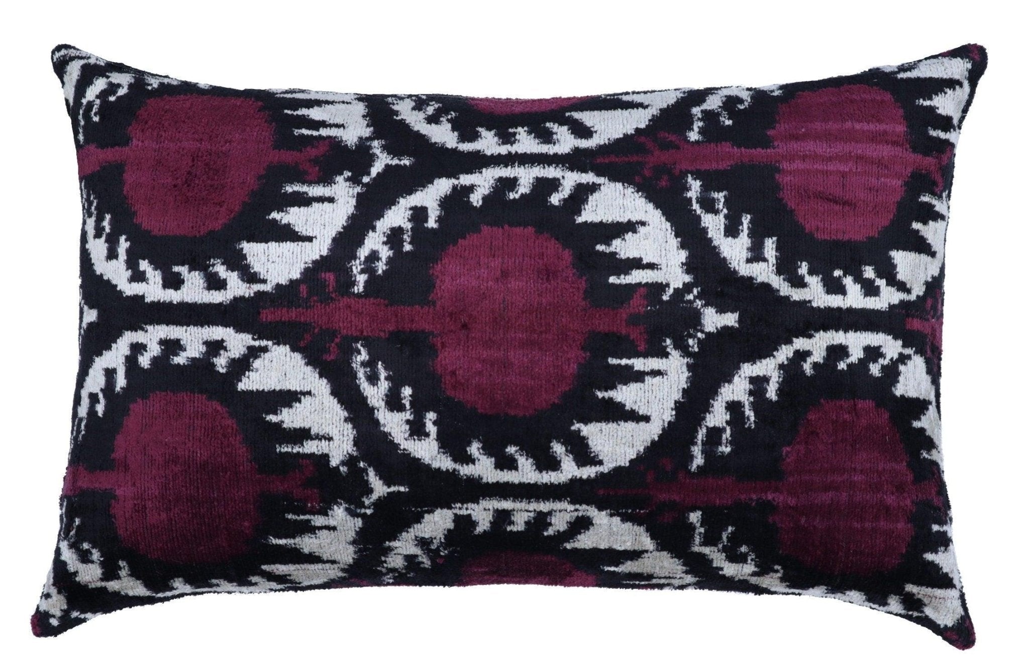 Canvello Handmade Purple Pomegranate Lumbar Pillow For Couch - 16x24 in