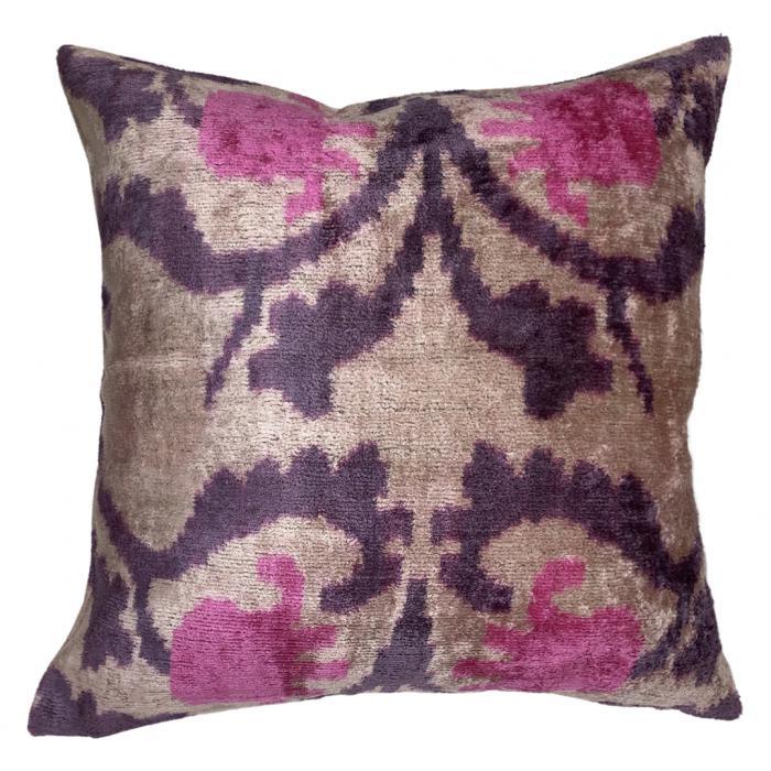 Canvello Handmade Turkish Multi Colors Velvet Silk Pillow - 16'' X 16''