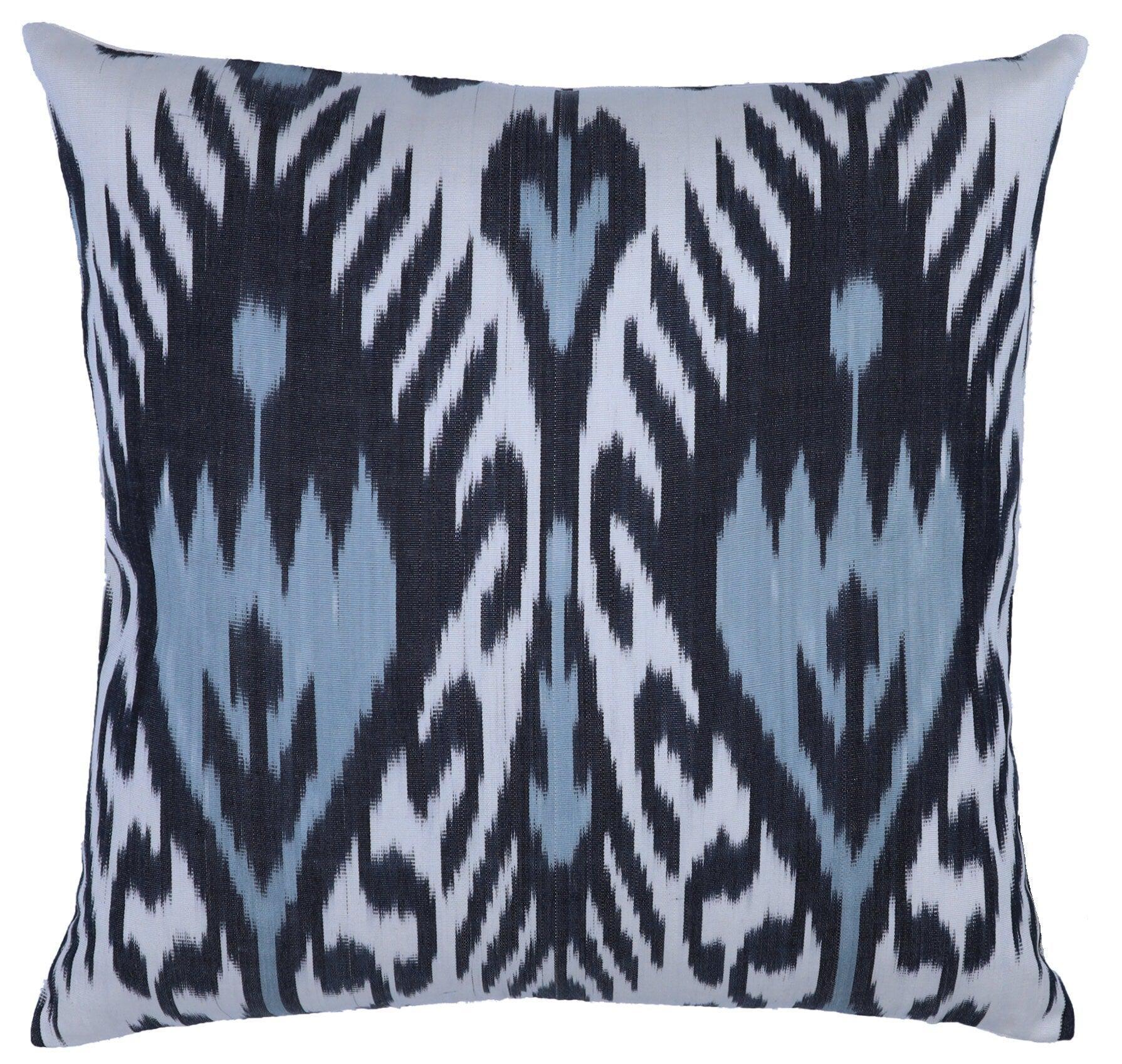 Canvello Ikat Pure Silk Throw Pillows For Couch - 16x16 inch