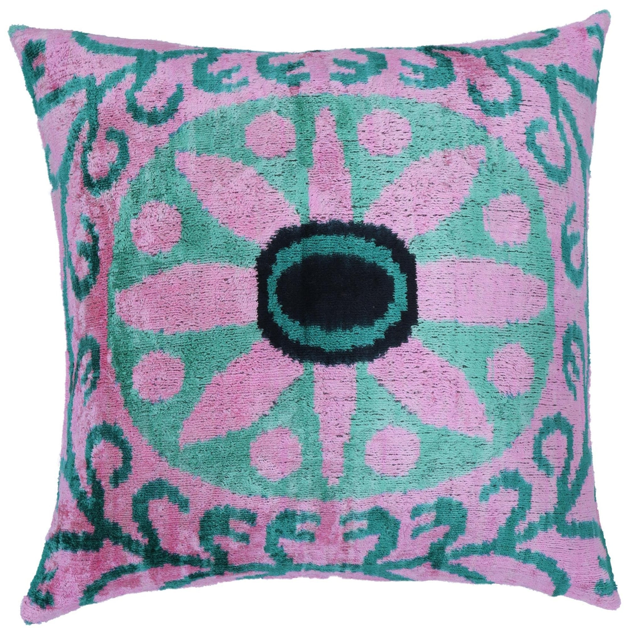 Canvello Invisible Zipper Silk Velvet Pink Throw Pillows - 20x20 in