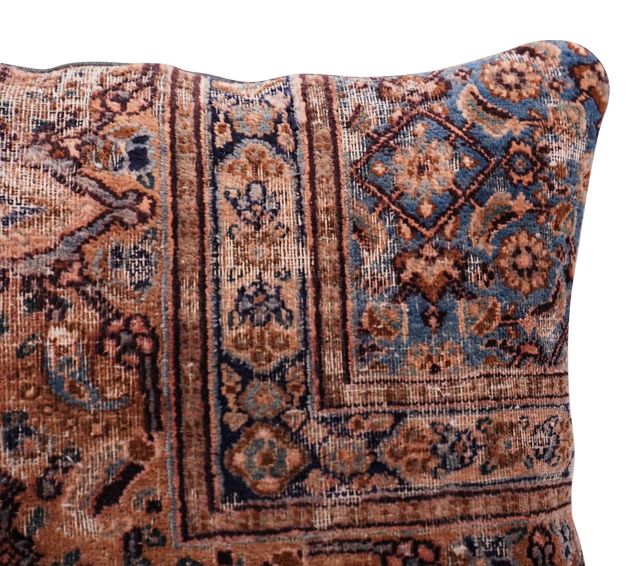 Canvello Kerman Rug Light Brown Throw Pillows - 18"x18"