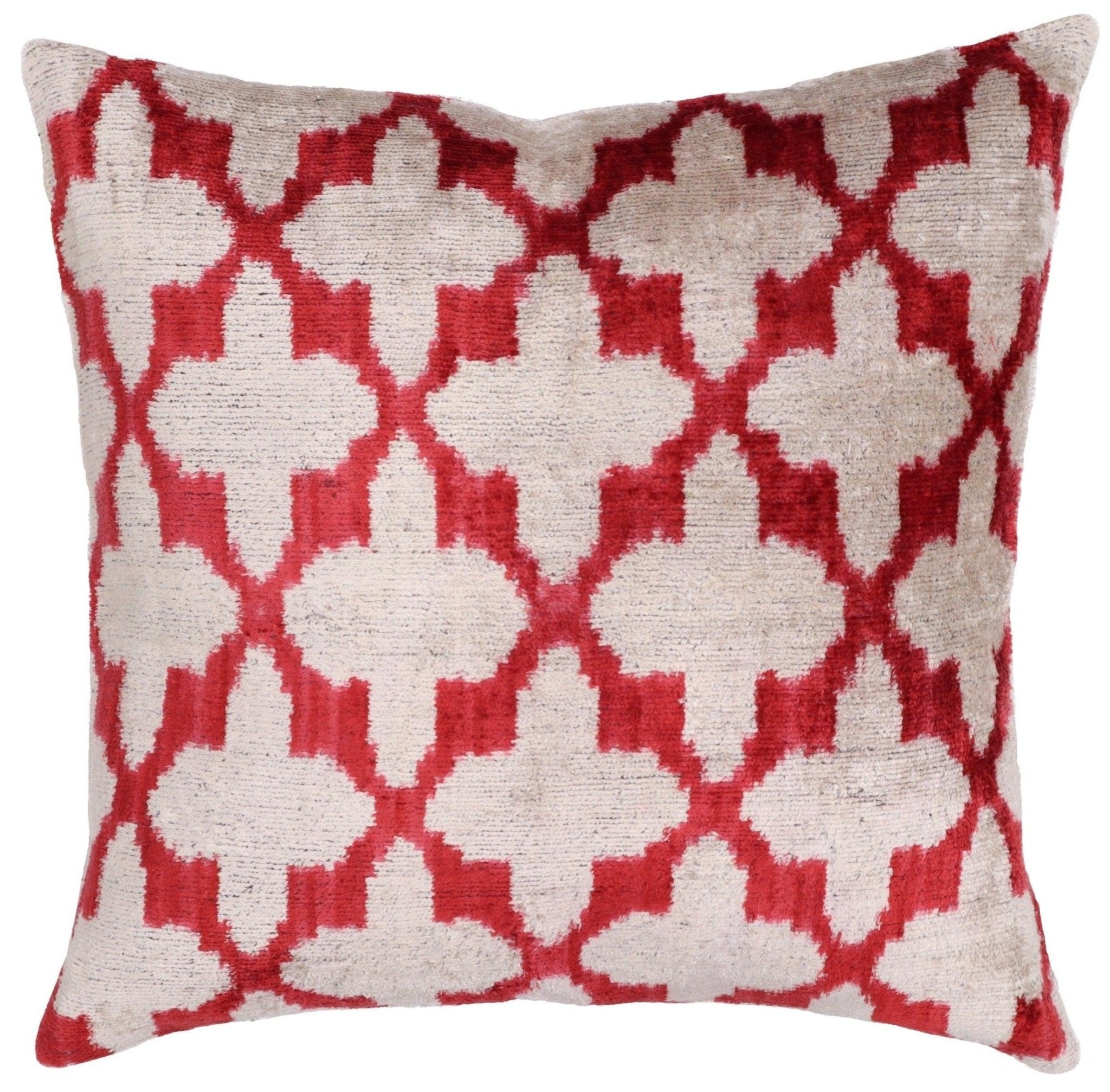 Canvello Luxury Hot Pink Geometric Pillow with Down Insert 16"x16"