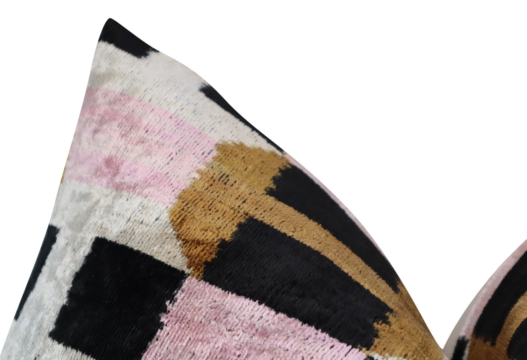 Canvello Pink Brown Handmade 16x24 Silk Velvet Pillow, Organic Veg Dyed, Down/Feather Filled