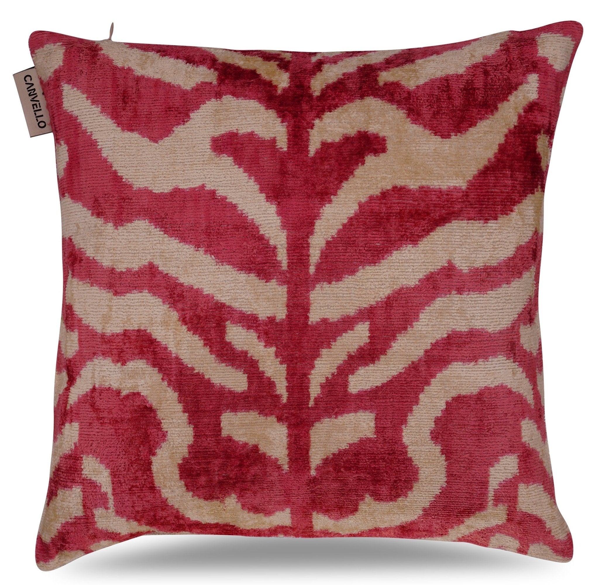 Canvello Tiger Print Pinkish Red Throw Pillows - 16x16 inch