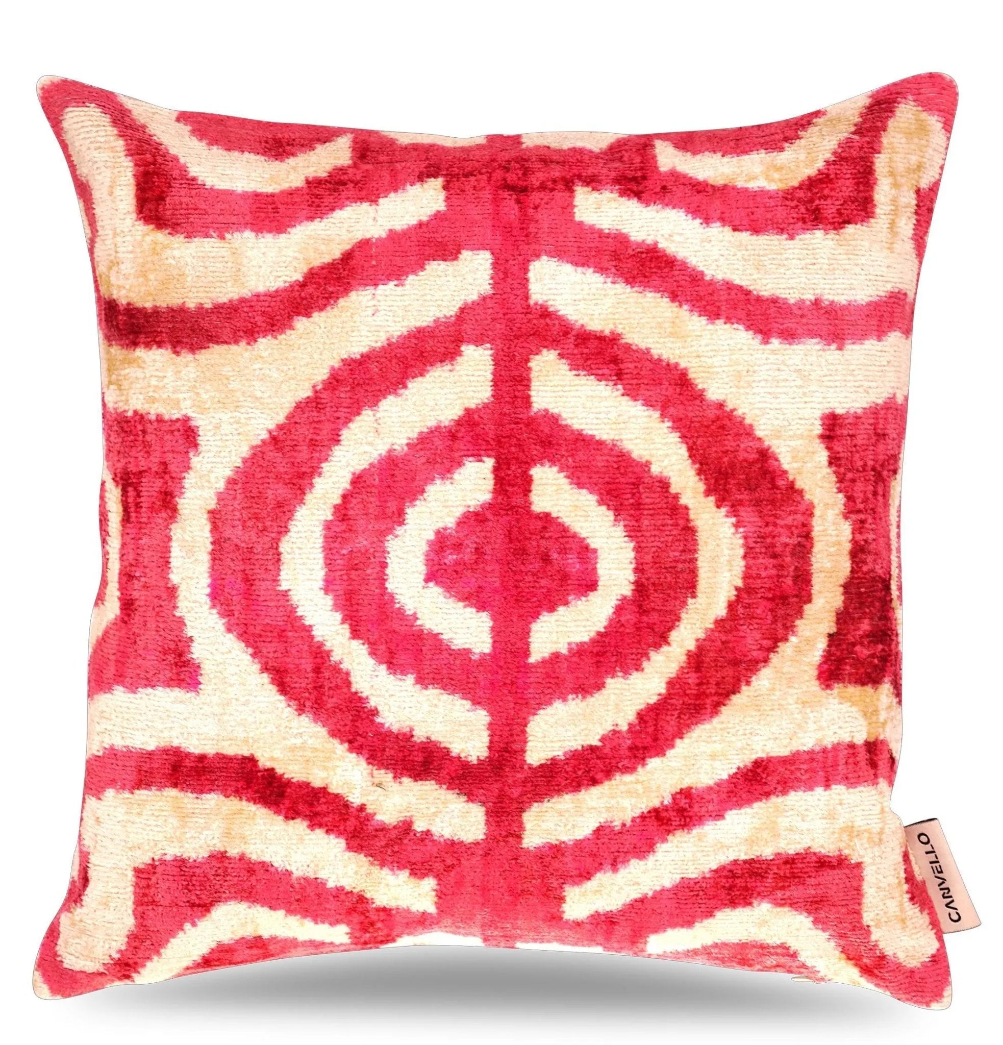 Canvello Tiger Print Pinkish Red Throw Pillows - 16x16 inch