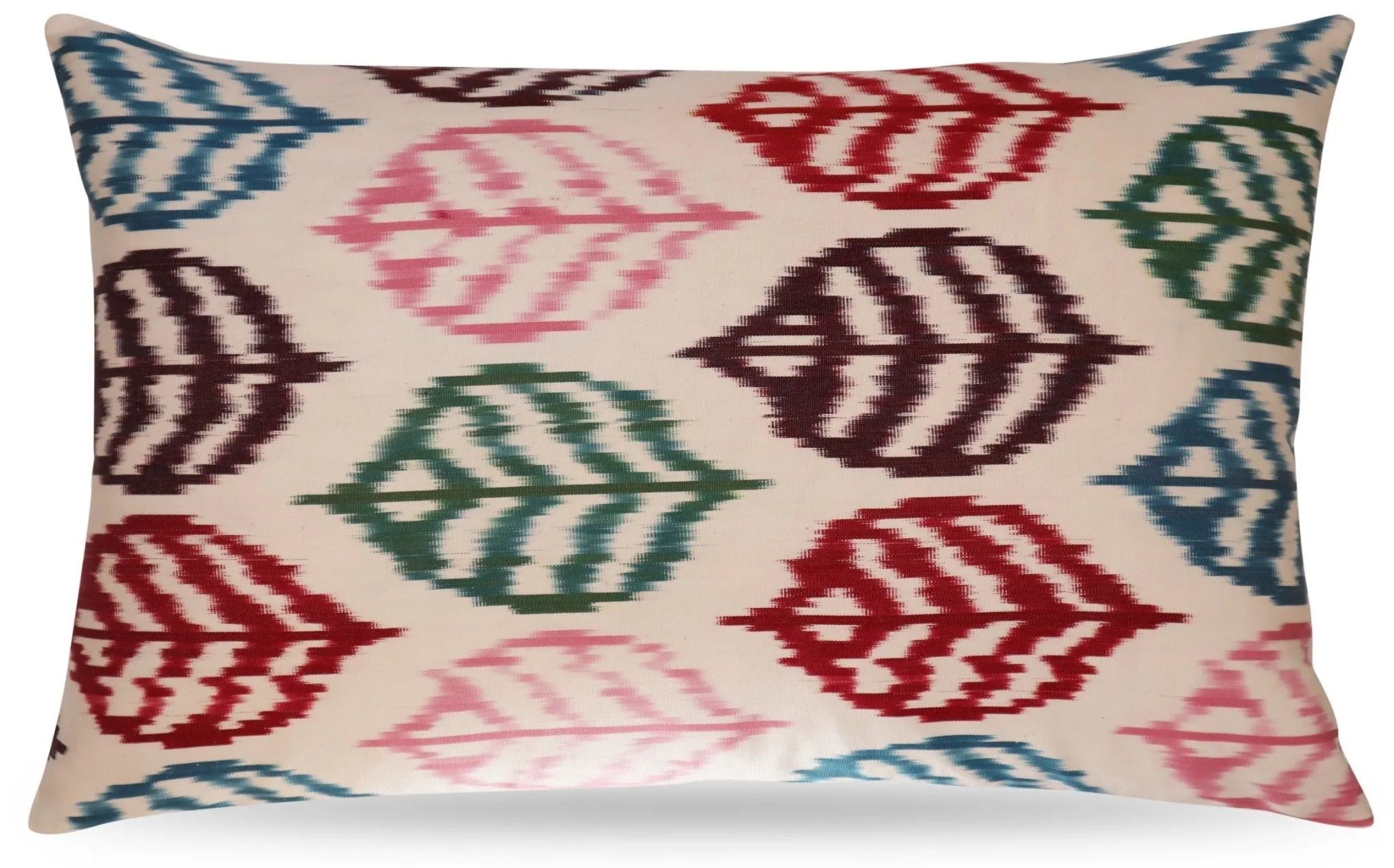 Canvello Turkish Silk Ikat White Throw Pillow - TI 28