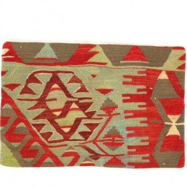 Canvello Vintage Turkish Hand Knotted Kilim Pillow - 16" x 24"