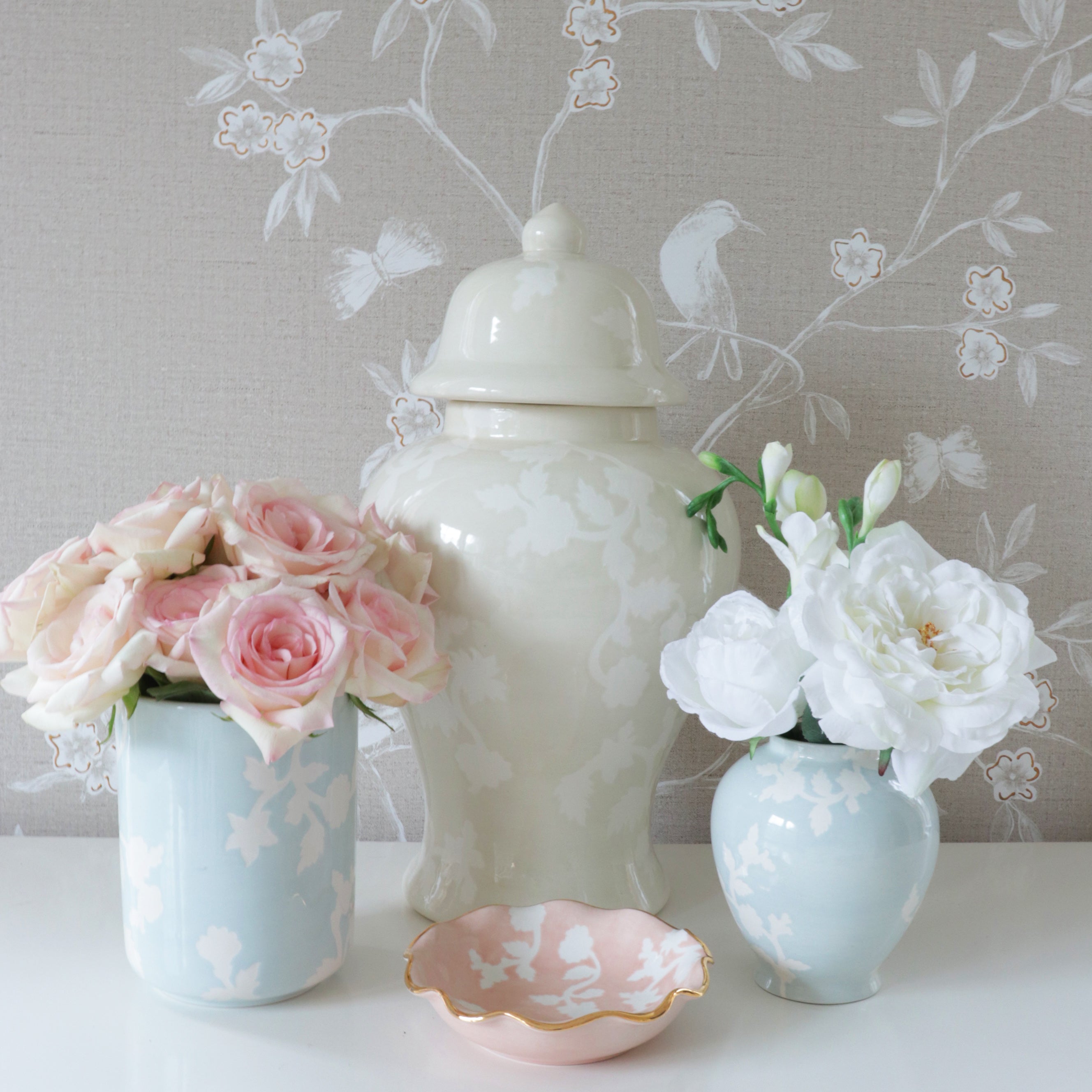 Chinoiserie Dreams Ginger Jars in Beige