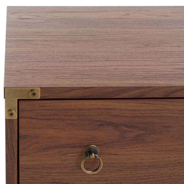 Safavieh Galio Walnut-Gold 6 Drawer Chest