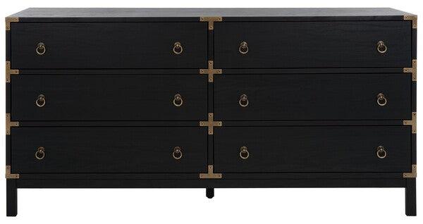 Safavieh Galio Black-Gold 6 Drawer Chest