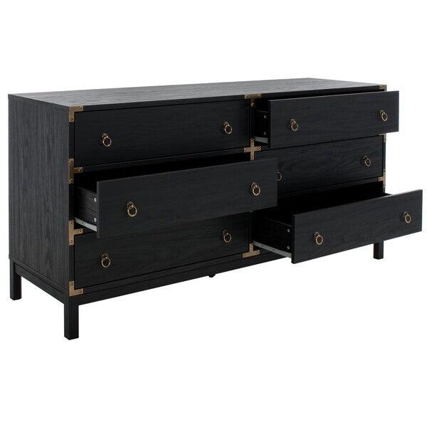 Safavieh Galio Black-Gold 6 Drawer Chest