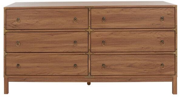 Safavieh Galio Oak-Gold 6 Drawer Chest