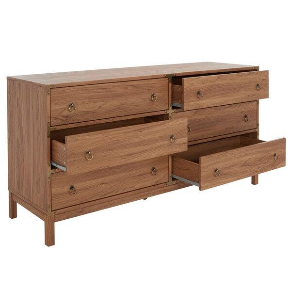 Safavieh Galio Oak-Gold 6 Drawer Chest