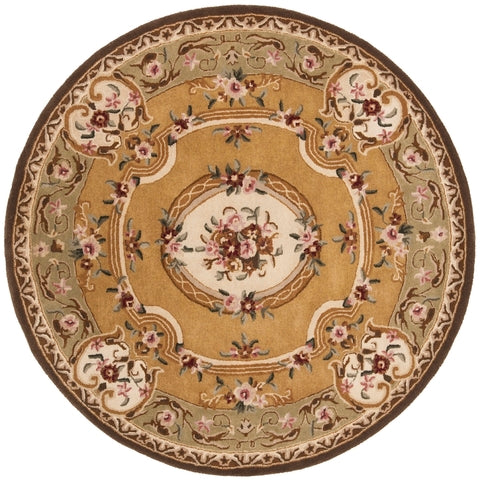 Classic Wool Rug in Light Gold and Green