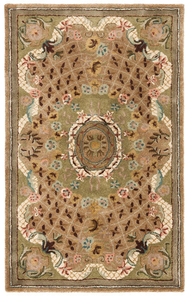 Classic Wool Rug in Taupe/Light Green