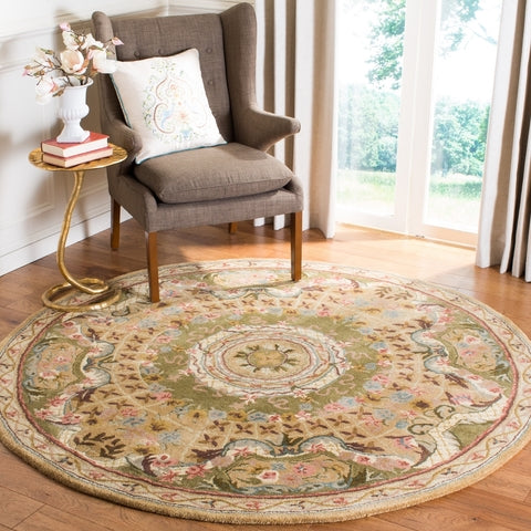 Classic Wool Rug in Taupe/Light Green