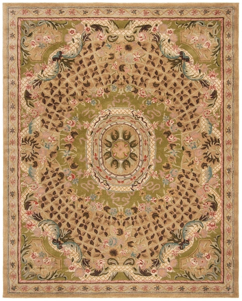 Classic Wool Rug in Taupe/Light Green