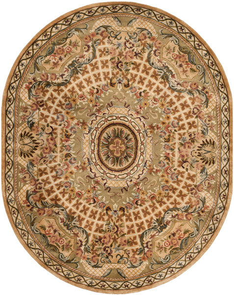 Classic Wool Rug in Taupe/Light Green