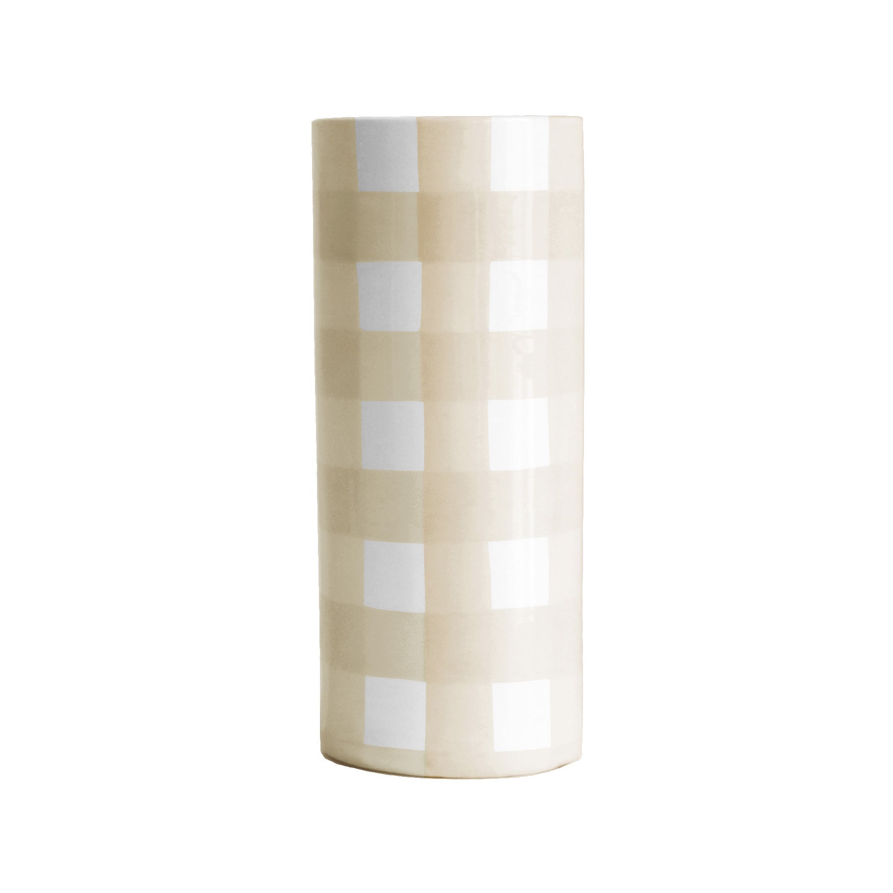 Gingham Column Vase