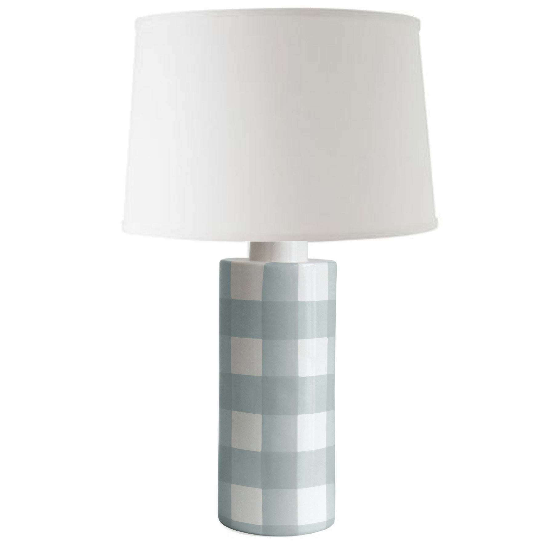 Lamb's Ear Blue Gingham Column Lamp